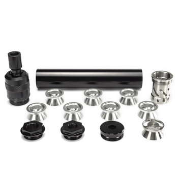 1.25"OD 6.9"L Solvent Trap Fuel Filter 1/2×28+5/8×24 K Cup 1x SS Cup,7x Alu Cups + Trilug 3 Lug +1/2×28 or 5/8×24 Adapter Combo