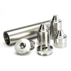 7.8" Titanium Solvent Trap Fuel Filter – 1.5" OD, 1.375x24, 1/2x28 + 5/8x24