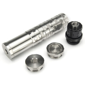 7"L 1.5"OD Dodecagonal Stainless Steel Modular Solvent Trap 5/8×24+1/2×28 1.375×24 MST+ 13.5x1LH,1/2×28,9/16×24,.578×28 Booster