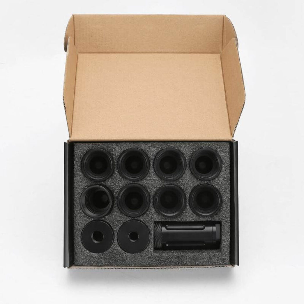 VitoWhisper-10-Inch-Aluminum-Modular-Solvent-Trap-Kit-VWMSTAL103-package-1044x1044-1.jpg 10″L Aluminum Modular Solvent Trap Kit 1.58″OD (1/2×28 and 5/8×24)