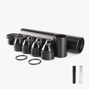 6″Lx1.05″OD Aluminum Solvent Trap Kit with Dry Storage Cups (1/2×28 or 5/8×24)